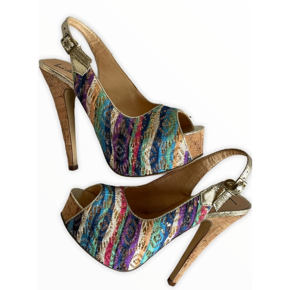 Luichiny Multicolored Peep Toe Platform Heels - image 3